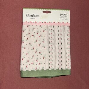 Cath Kidston London Pink and Green Floral Napkins